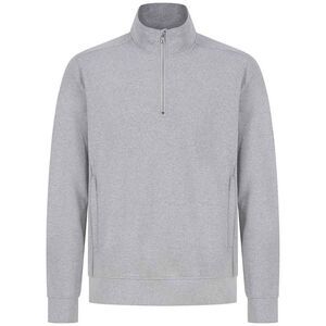 Henbury Unisex Adult Sustainable Quarter Zip Sweatshirt / Heather Grey